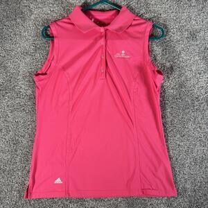 Adidas Golf Shirt Womens Medium Pink Puremotion Sleeveless Polo Performance